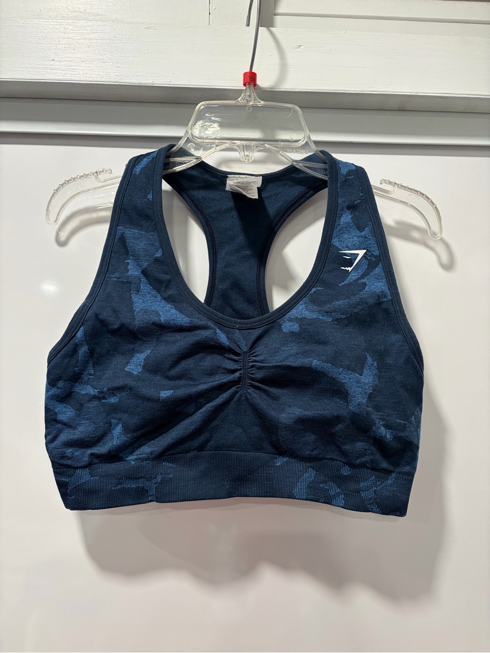 Gymshark Navy Camo Seamless Racerback Sports Bra